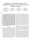 Research paper thumbnail of Validating a Cortisol-Inspired Framework for Human-Robot Interaction with a Replication of the Still Face Paradigm