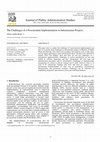 Research paper thumbnail of The Challenges of e-Procurement Implementation in Infrastructure Projects