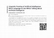 Research paper thumbnail of Svenja Lammers & Alexander Lasch. 2023. Linguistic Framing of Artificial Intelligence: What Language to Use When Talking about Artificial Intelligence. In: Chemie Ingenieur Technik 95/5. 1-7.