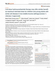 Research paper thumbnail of Low-dose hydroxycarbamide therapy may offer similar benefit as maximum tolerated dose for children and young adults with sickle cell disease in low-middle-income settings