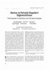 Research paper thumbnail of Abortus ve Perinatal Otopsilerin Değerlendirilmesi