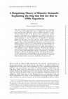 Research paper thumbnail of A Bargaining Theory of Minority Demands: Explaining the Dog that Did not Bite in 1990s Yugoslavia