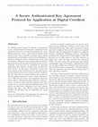 Research paper thumbnail of A Secure Authenticated Key Agreement Protocol for Application at Digital Certificat