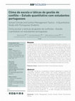 Research paper thumbnail of Clima de escola e táticas de gestão de conflito – Estudo quantitativo com estudantes portugueses