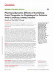 Research paper thumbnail of Pharmacodynamic Effects of Switching From Ticagrelor to Clopidogrel in Patients With Coronary Artery Disease: Results of the SWAP (Switching Antiplatelet Therapy)-4 Study