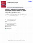 Research paper thumbnail of Dis/value in co-production, co-design and co-innovation for individuals, groups and society