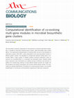 Research paper thumbnail of Computational identification of co-evolving multi-gene modules in microbial biosynthetic gene clusters