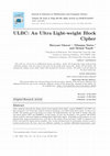 Research paper thumbnail of ULBC: An Ultra Light-weight Block Cipher