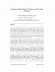 Research paper thumbnail of Denumerability of Real Numbers and Axiom of Choice