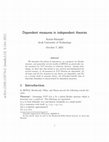 Research paper thumbnail of Dependent measures in independent theories