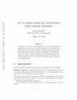 Research paper thumbnail of On classification of continuous first order theories