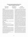 Research paper thumbnail of Characterising Soundscape Research in Human-Computer Interaction