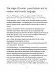 Research paper thumbnail of The origin of human quantification and its relation to human language.pdf