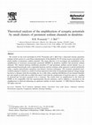 Research paper thumbnail of Theoretical analysis of the amplification of synaptic potentials by small clusters of persistent sodium channels in dendrites