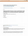 Research paper thumbnail of Exploring the role of emotions in clinical legal education: inquiry and results from an international workshop for legal educators