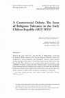 Research paper thumbnail of A Controversial Debate: The Issue of Religious Tolerance in the Early Chilean Republic (1823-1833)