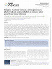 Research paper thumbnail of Ethylene-mediated metabolic priming increases photosynthesis and metabolism to enhance plant growth and stress tolerance