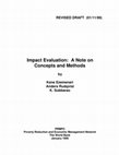 Research paper thumbnail of Impact evaluation: A note on concepts and methods