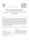 Research paper thumbnail of Collaborative teacher learning: Findings from two professional development projects