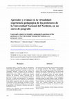 Research paper thumbnail of Aprender y evaluar en la virtualidad: experiencia pedagógica de los profesores de la Universidad Nacional del Nordeste, en un curso de posgrado