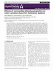 Research paper thumbnail of Effects of surrounding stimulus properties on color constancy based on luminance balance