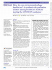 Research paper thumbnail of How do care environments shape healthcare? A synthesis of qualitative studies among healthcare workers during the COVID-19 pandemic