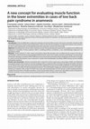 Research paper thumbnail of A new concept for evaluating muscle function in the lower extremities in cases of low back pain syndrome in anamnesis