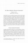 Research paper thumbnail of Are Moral Qualities Response-dependent?