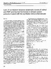 Research paper thumbnail of Lack of Correlation between Plasmatic Levels of Retinol and RBP and Thyroid Hormones in Breast Cancer Patients Treated with the Synthetic Retinoid Fenretinide