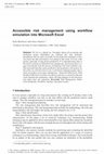 Research paper thumbnail of Accessible risk management using workflow simulation into Microsoft Excel