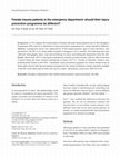 Research paper thumbnail of Female Trauma Patients in the Emergency Department: Should their Injury Prevention Programme be Different?