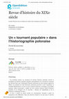 Research paper thumbnail of Un « tournant populaire » dans l’historiographie polonaise