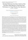 Research paper thumbnail of Resultant Deflections From Static Analysis Of Sun Gear Rotor Shaft Materials To Determine Their Performance In 2-Stage Planetary Gear Operations