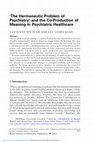 Research paper thumbnail of Spencer, L.J & Kidd, I.J (2023) 'The Hermeneutic Problem of Psychiatry' and the Co-Production of Meaning in Psychiatric Healthcare