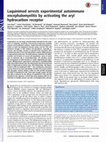 Research paper thumbnail of Laquinimod arrests experimental autoimmune encephalomyelitis by activating the aryl hydrocarbon receptor