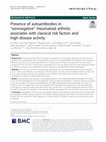 Research paper thumbnail of Presence of autoantibodies in “seronegative” rheumatoid arthritis associates with classical risk factors and high disease activity