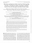 Research paper thumbnail of Recurrent and Injurious Falls in the Year Following Hip Fracture: A Prospective Study of Incidence and Risk Factors From the Sarcopenia and Hip Fracture Study