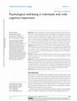 Research paper thumbnail of Psychological well-being in individuals with mild cognitive impairment