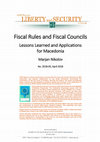 Research paper thumbnail of Fiscal Rules and Fiscal Councils Lessons Learned and Applications for Macedonia