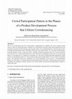 Research paper thumbnail of Crowd Participation Pattern in the Phases of a Product Development Process that Utilizes Crowdsourcing