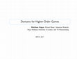 Research paper thumbnail of Domains for Higher-Order Games