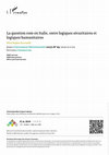 Research paper thumbnail of La question rom en Italie, entre logiques sécuritaires et logiques humanitaires