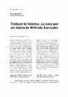 Research paper thumbnail of Traducir lo telúrico. La casa que me habita de Wilfredo Carrizales