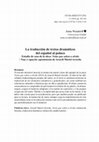 Research paper thumbnail of La traducción de textos dramáticos del español al polaco