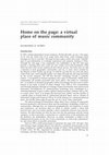 Research paper thumbnail of Home on the page: a virtual place of music community