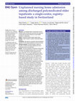 Research paper thumbnail of Unplanned nursing home admission among discharged polymedicated older inpatients: a single-centre, registry-based study in Switzerland