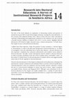 Research paper thumbnail of Research into Doctoral Education: A Survey of Institutional Research Projects in Southern Africa