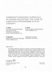 Research paper thumbnail of Community-engaged curricula in higher education: The case of a masters programme in Play Therapy