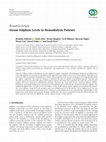 Research paper thumbnail of Serum Sulphate Levels in Hemodialysis Patients