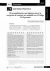 Research paper thumbnail of El incumplimiento que legitima ejercer la excepción de contrato no cumplido en el Código Civil peruano